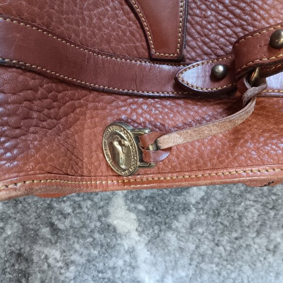 Vintage chestnut all weather leather dooney and bourke satchel bag boho - Picture 3 of 8